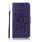 For Motorola Moto E 2020 Wind Chime Owl Embossing Pattern Horizontal Flip Leather Case, with Holder & Card Slots & Wallet(Purple) - 2