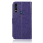 For Motorola Moto E 2020 Wind Chime Owl Embossing Pattern Horizontal Flip Leather Case, with Holder & Card Slots & Wallet(Purple) - 3