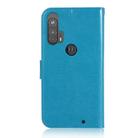 For Motorola Moto Edge Plus Wind Chime Owl Embossing Pattern Horizontal Flip Leather Case, with Holder & Card Slots & Wallet(Blue) - 3