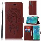 For Motorola Moto Edge Plus Wind Chime Owl Embossing Pattern Horizontal Flip Leather Case, with Holder & Card Slots & Wallet(Brown) - 1