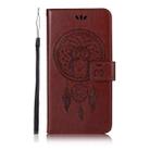 For Motorola Moto Edge Plus Wind Chime Owl Embossing Pattern Horizontal Flip Leather Case, with Holder & Card Slots & Wallet(Brown) - 2