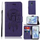 For OnePlus 8 Wind Chime Owl Embossing Pattern Horizontal Flip Leather Case, with Holder & Card Slots & Wallet(Purple) - 1