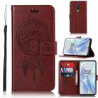 For OnePlus 8 Wind Chime Owl Embossing Pattern Horizontal Flip Leather Case, with Holder & Card Slots & Wallet(Brown) - 1