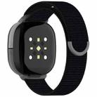 For Fitbit Ace LTE Nylon Loop Watch Band(Black) - 2