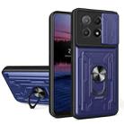 For Xiaomi Poco X6 Pro Sliding Camshield TPU+PC Phone Case with Card Slot(Blue) - 1