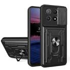 For Xiaomi Poco X6 Pro Sliding Camshield TPU+PC Phone Case with Card Slot(Black) - 1