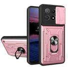 For Xiaomi Poco X6 Pro Sliding Camshield TPU+PC Phone Case with Card Slot(Rose Gold) - 1