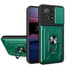 For Xiaomi Poco X6 Pro Sliding Camshield TPU+PC Phone Case with Card Slot(Dark Green) - 1