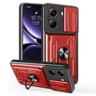 For Xiaomi Poco X7 Pro Sliding Camshield TPU+PC Phone Case with Card Slot(Red) - 1