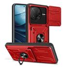 For Xiaomi Poco F7 Pro Sliding Camshield TPU+PC Phone Case with Card Slot(Red) - 1