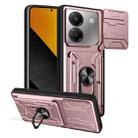 For Xiaomi Poco M7 Pro 5G Sliding Camshield TPU+PC Phone Case with Card Slot(Rose Gold) - 1