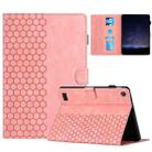 For Amazon Kindle Fire 7 2017 / 2019 Honeycomb Embossed Leather Smart Tablet Case(Pink) - 1