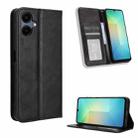 For Samsung Galaxy A06 5G Magnetic Buckle Retro Texture Leather Phone Case(Black) - 1