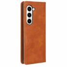 For Samsung Galaxy Z Fold6 Magnetic Buckle Retro Texture Leather Phone Case(Brown) - 3