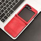 For Samsung Galaxy Z Flip6 Magnetic Buckle Retro Texture Leather Phone Case(Red) - 2