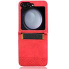 For Samsung Galaxy Z Flip6 Magnetic Buckle Retro Texture Leather Phone Case(Red) - 3