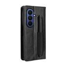For Samsung Galaxy Z Fold7 with Pen Slot Magnetic Buckle Retro Texture Leather Phone Case(Black) - 3