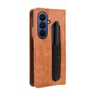 For Samsung Galaxy Z Fold7 with Pen Slot Magnetic Buckle Retro Texture Leather Phone Case(Brown) - 3