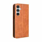 For Samsung Galaxy M35 5G Magnetic Buckle Retro Texture Leather Phone Case(Brown) - 3