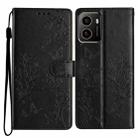 For HMD Pulse+ Butterflies and Flowers Leather Phone Case(Black) - 1