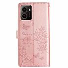 For HMD Pulse+ Butterflies and Flowers Leather Phone Case(Rose Gold) - 3