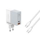 LDNIO A2620C PD3.0 65W USB Power Adapter Travel Charger with Type-C to Type-C Cable, EU Plug - 1