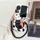 For OPPO Find N3 Flip Painted Black Cat Pattern Side Buckle Phone Case(with Bracelet) - 2