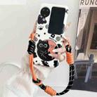 For OPPO Find N3 Flip Painted Black Cat Pattern Side Buckle Phone Case(with Hand Strap) - 2