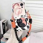 For Honor Magic V Flip Painted Black Cat Pattern Side Buckle Phone Case(with Hand Strap) - 2