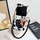 For Samsung Galaxy Z Flip5 Painted Black Cat Pattern Side Buckle Phone Case(with Bracelet) - 2