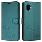 For Samsung Galaxy XCover6 Pro Smile Embossing RFID Leather Phone Case(Peacock Green) - 3