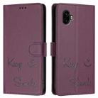 For Samsung Galaxy XCover6 Pro Smile Embossing RFID Leather Phone Case(Violet) - 3