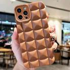 For iPhone 15 Pro Max 3D Grid TPU Phone Case(Coffee) - 1