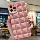 For iPhone 15 Pro 3D Grid TPU Phone Case(Pink) - 1