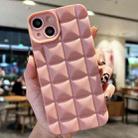 For iPhone 15 Plus 3D Grid TPU Phone Case(Pink) - 1