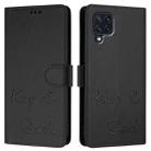 For Samsung Galaxy M32 4G / M22 Smile Embossing RFID Leather Phone Case(Black) - 3