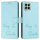 For Samsung Galaxy M33 5G Global Smile Embossing RFID Leather Phone Case(Mint Green) - 3