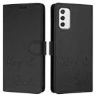 For Samsung Galaxy M52 5G Smile Embossing RFID Leather Phone Case(Black) - 3