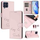 For Samsung Galaxy M53 5G Smile Embossing RFID Leather Phone Case(Pink) - 1