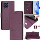 For Samsung Galaxy M53 5G Smile Embossing RFID Leather Phone Case(Violet) - 1