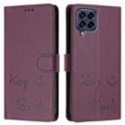 For Samsung Galaxy M53 5G Smile Embossing RFID Leather Phone Case(Violet) - 3