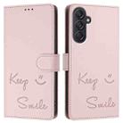 For Samsung Galaxy M55 / C55 5G Smile Embossing RFID Leather Phone Case(Pink) - 3