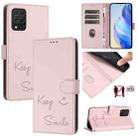 For Samsung Galaxy M62 / F62 4G Smile Embossing RFID Leather Phone Case(Pink) - 1