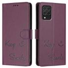 For Samsung Galaxy M62 / F62 4G Smile Embossing RFID Leather Phone Case(Violet) - 3