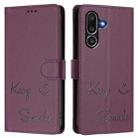 For Samsung Galaxy M56 5G Smile Embossing RFID Leather Phone Case(Violet) - 2