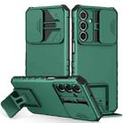 For Samsung Galaxy A16  4G / 5G Stereoscopic Holder Sliding Camshield Phone Case(Green) - 1