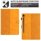 For Samsung Galaxy Tab S9 / S9 FE Honeycomb Embossed Leather Smart Tablet Case(Yellow) - 3