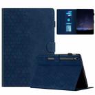 For Samsung Galaxy Tab S9 / S9 FE Honeycomb Embossed Leather Smart Tablet Case(Blue) - 1