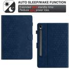 For Samsung Galaxy Tab S9 / S9 FE Honeycomb Embossed Leather Smart Tablet Case(Blue) - 3