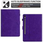 For Samsung Galaxy Tab S9 / S9 FE Honeycomb Embossed Leather Smart Tablet Case(Purple) - 3